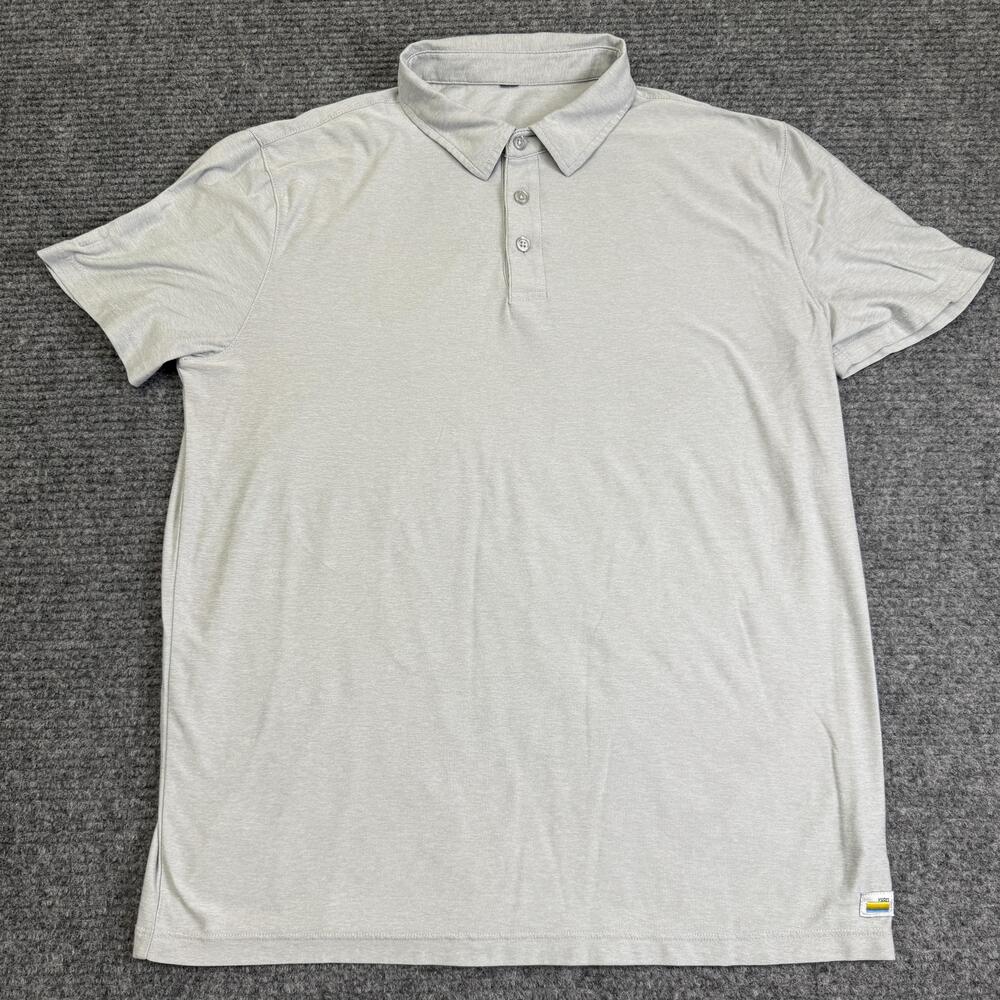 Vuori Polo Shirt Mens Medium Gray Solid Performance Golf Athletic Stretch Logo
